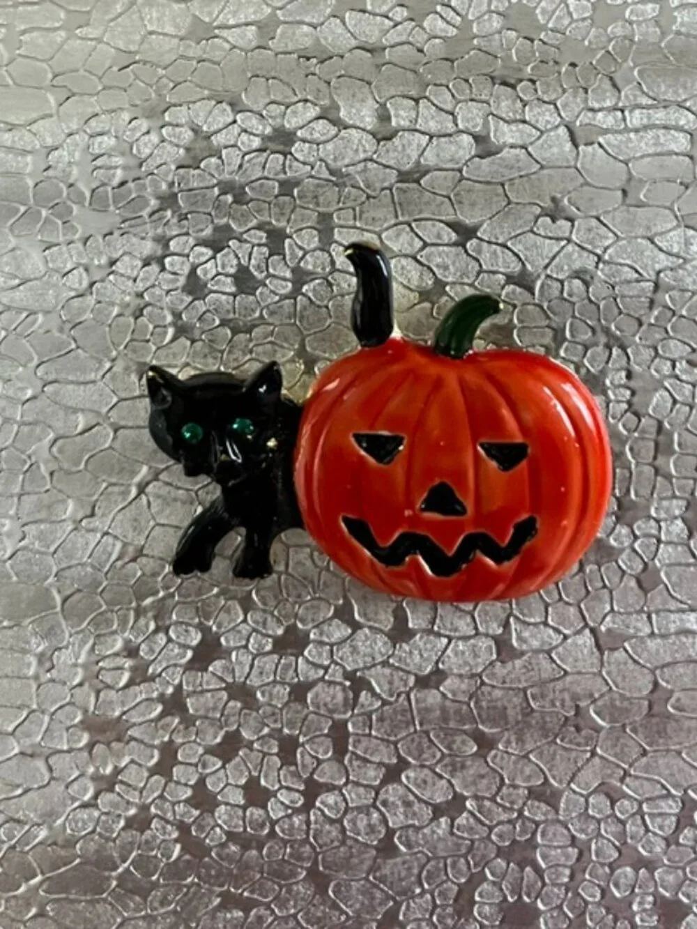 Jack O Lantern Black Cat Pin